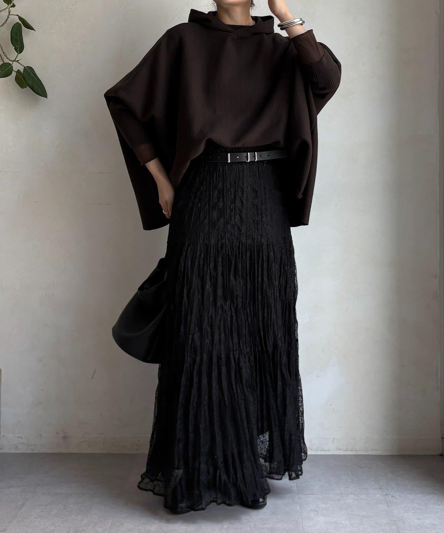 連帽斗篷針織衫