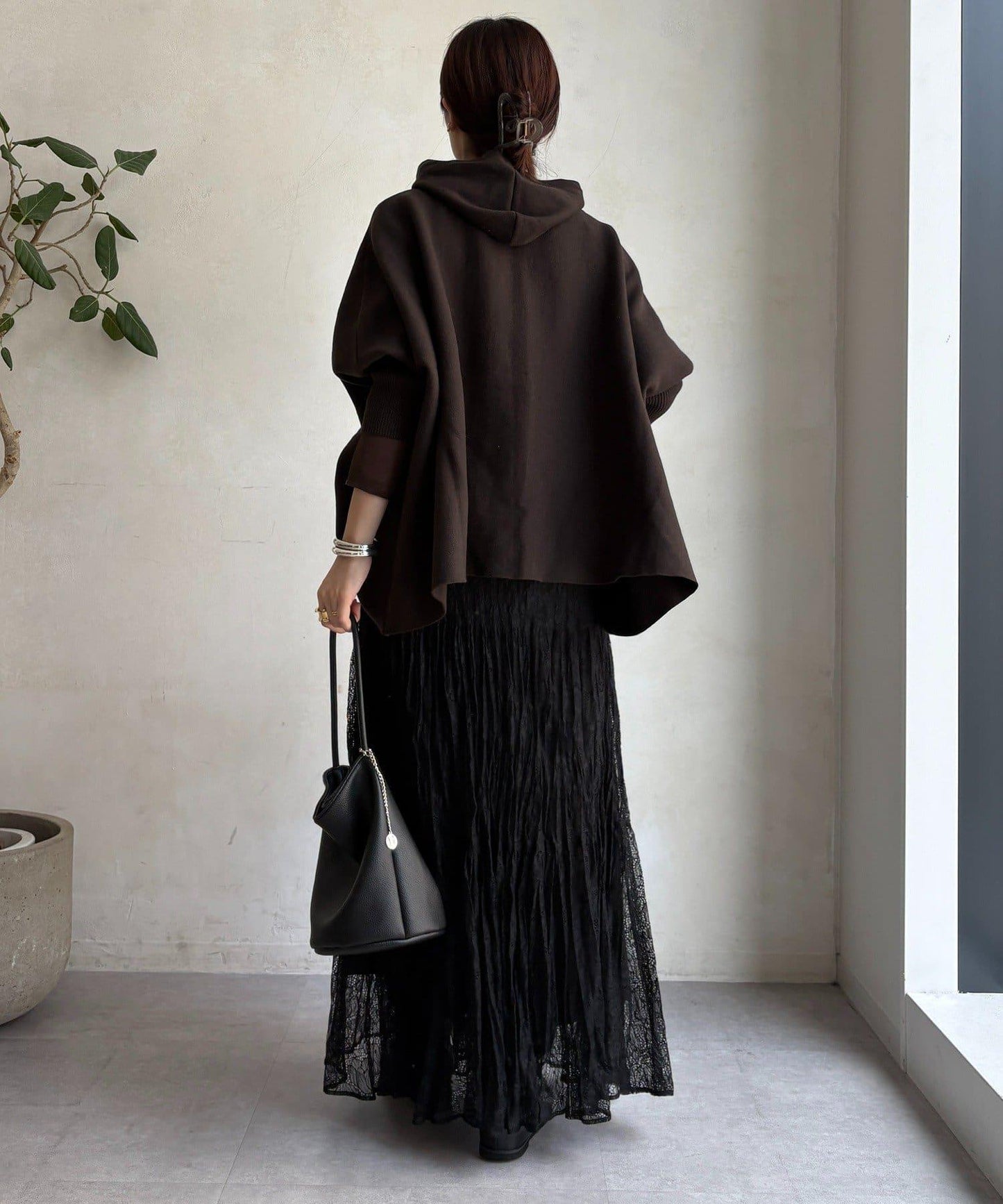 連帽斗篷針織衫