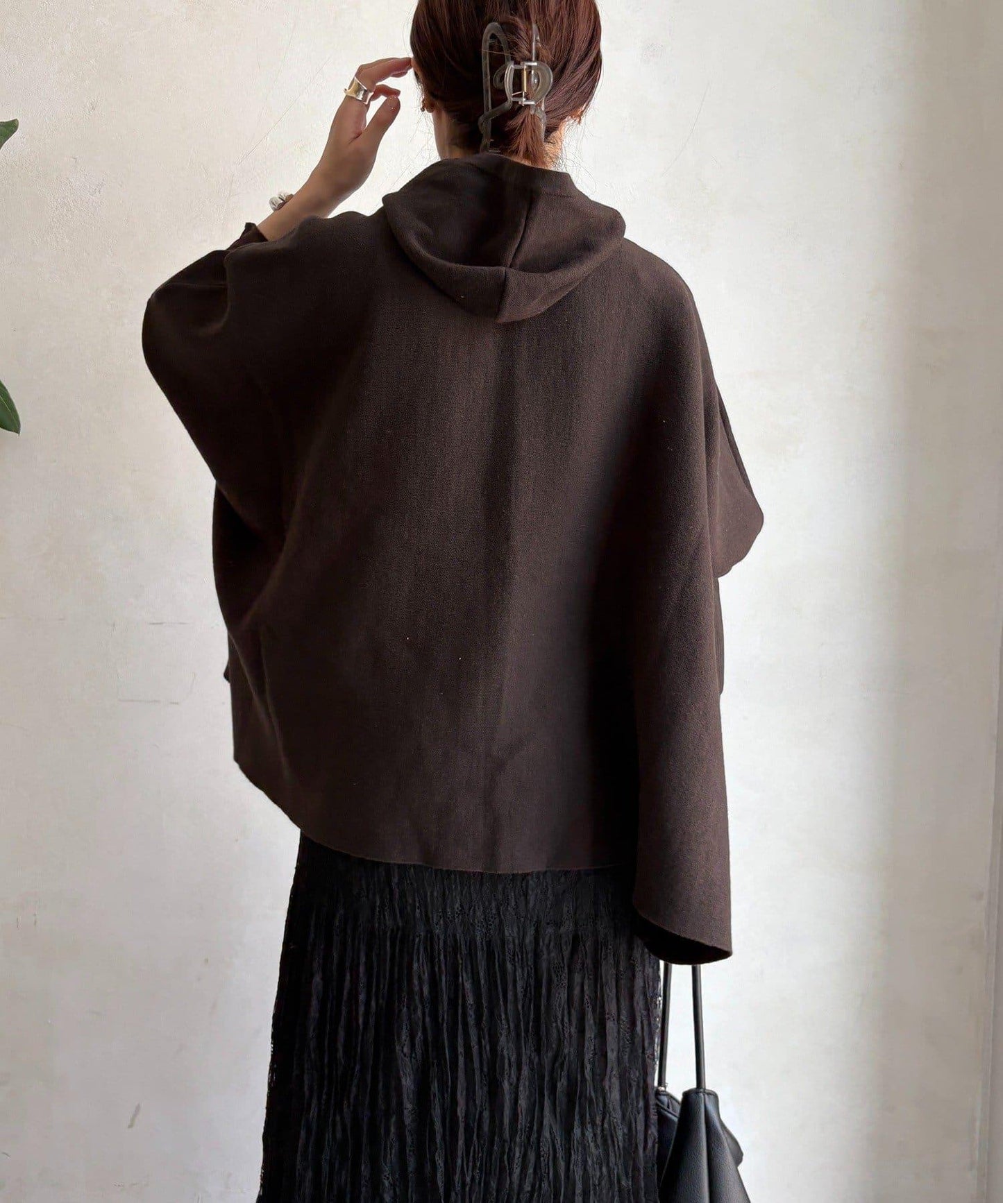 連帽斗篷針織衫