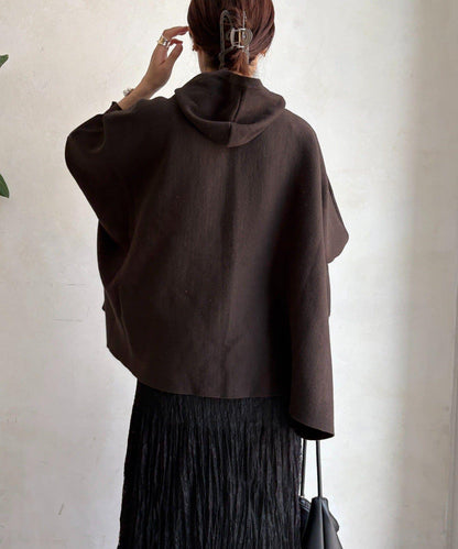 連帽斗篷針織衫