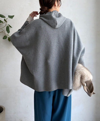 連帽斗篷針織衫