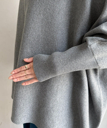 連帽斗篷針織衫