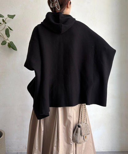 連帽斗篷針織衫