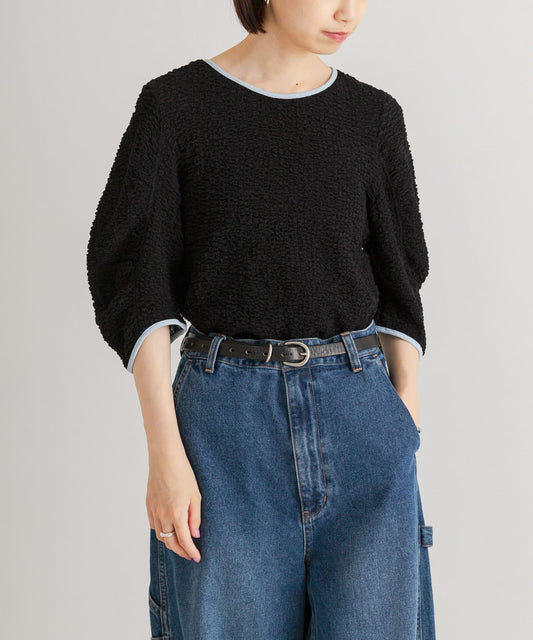 褶皺半袖套頭衫