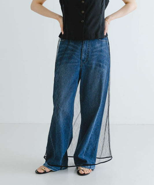 AMOMENTO透視蕾絲長裙