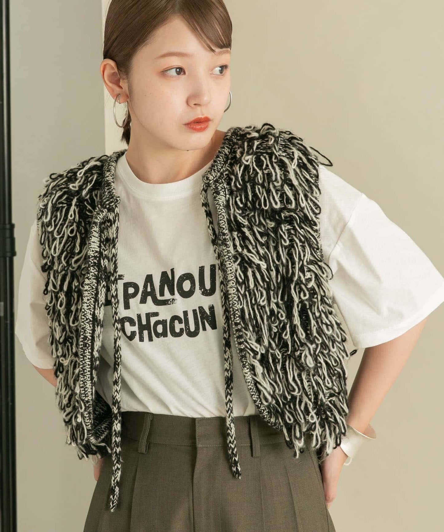 透視印花寬鬆T恤