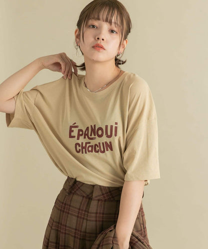 透視印花寬鬆T恤