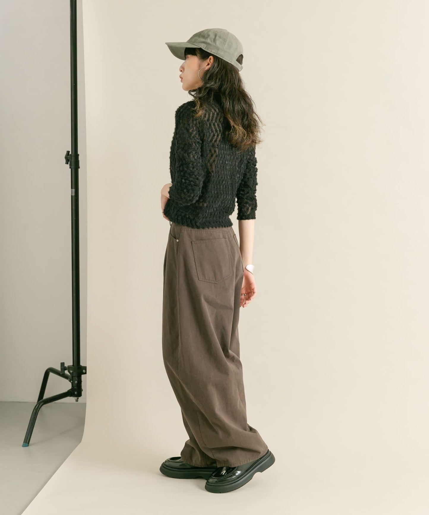 前拉鍊羽毛長袖T恤