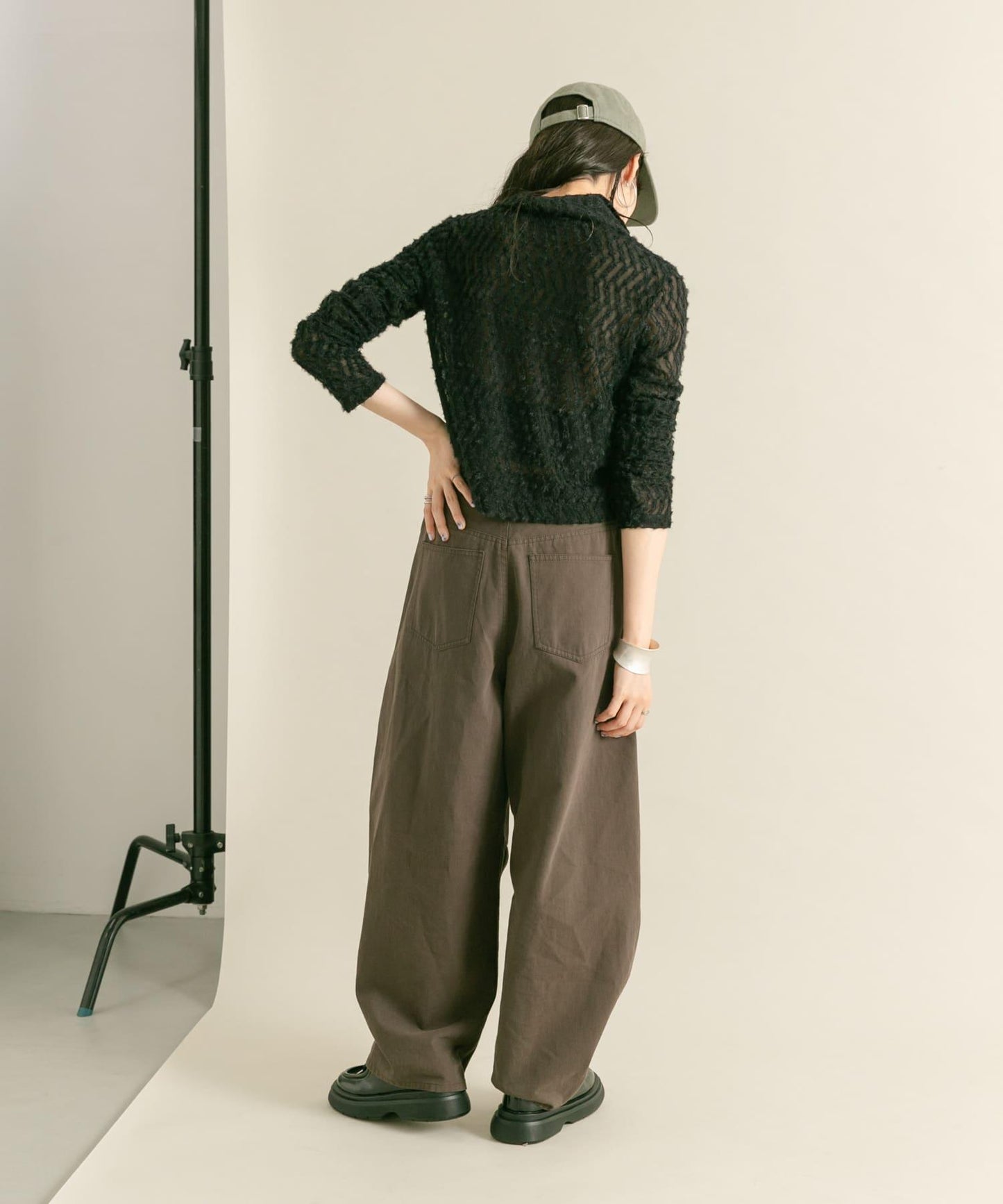 前拉鍊羽毛長袖T恤