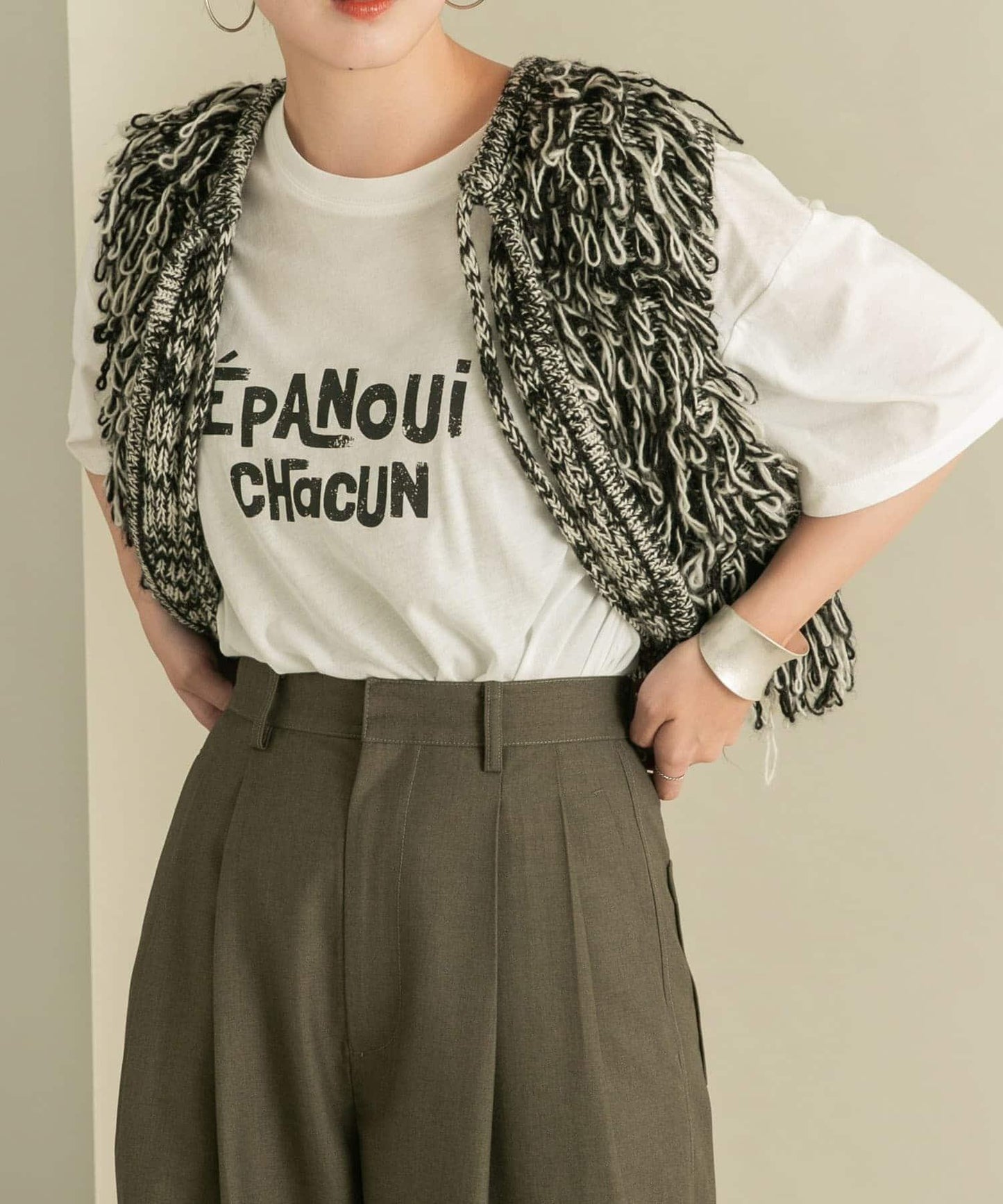 透視印花寬鬆T恤