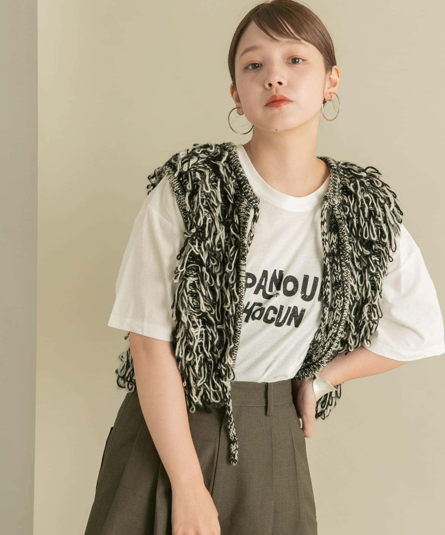 透視印花寬鬆T恤