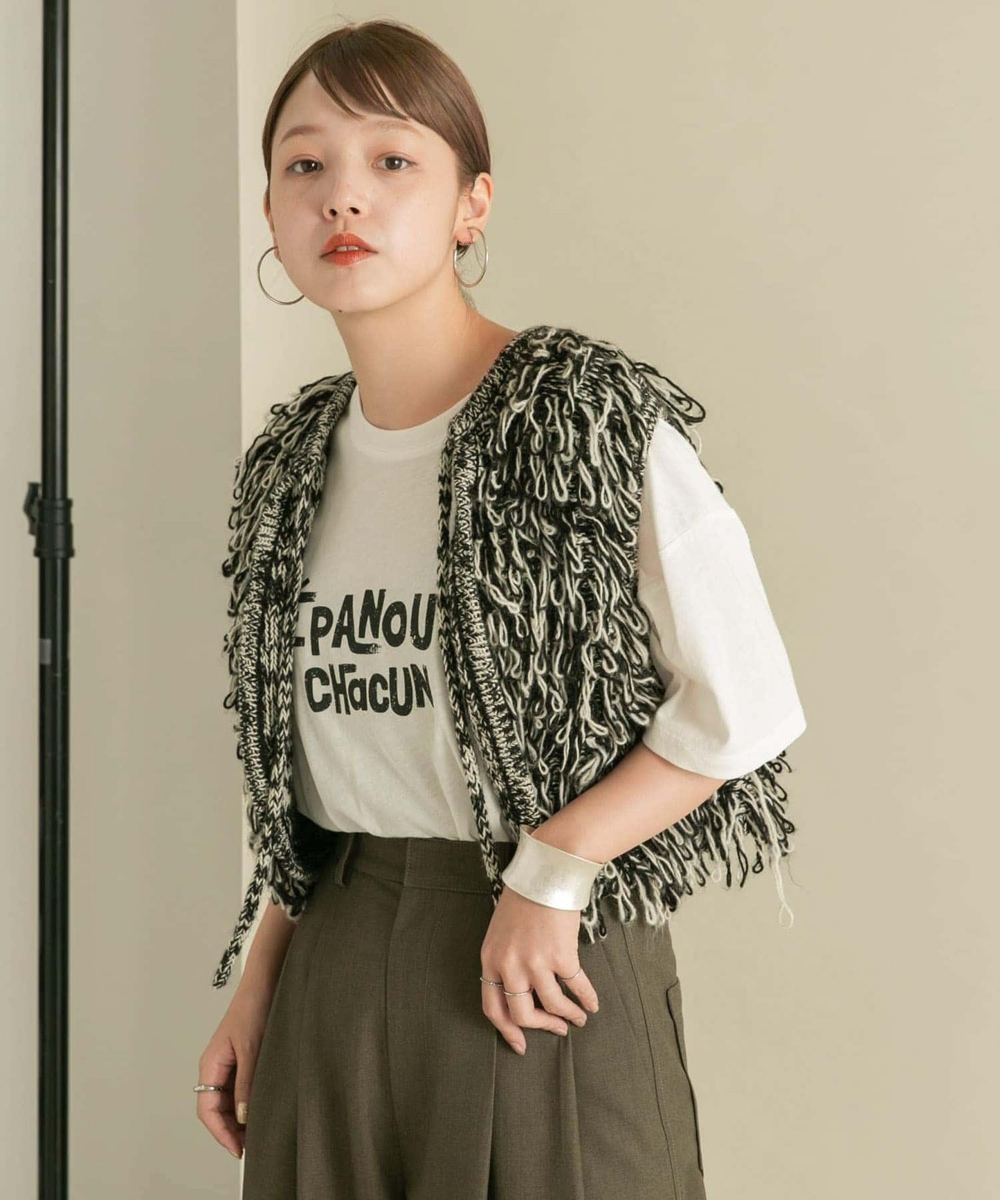 透視印花寬鬆T恤