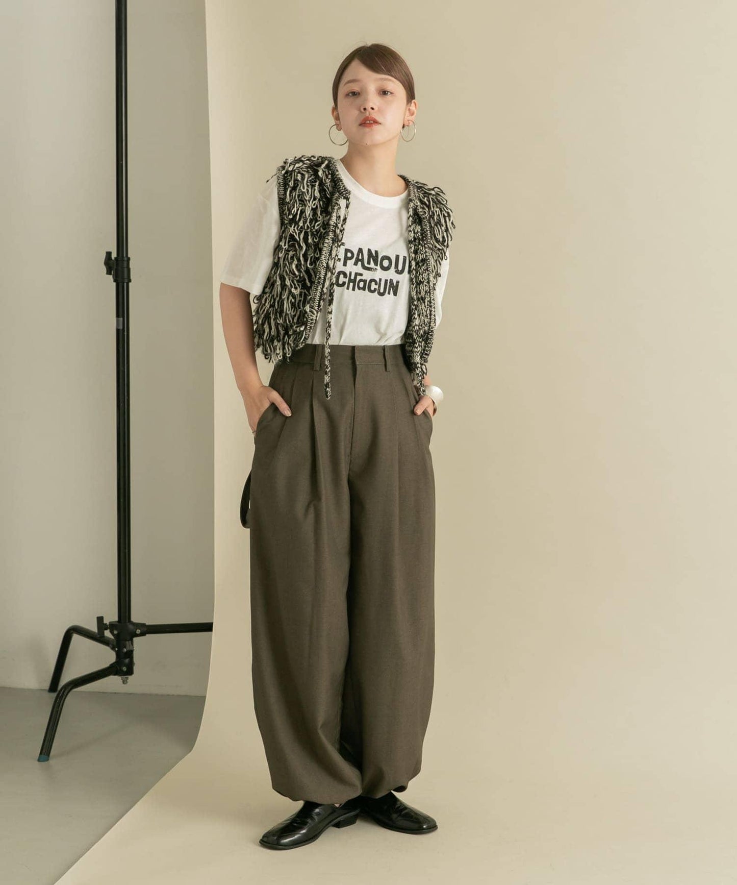 透視印花寬鬆T恤