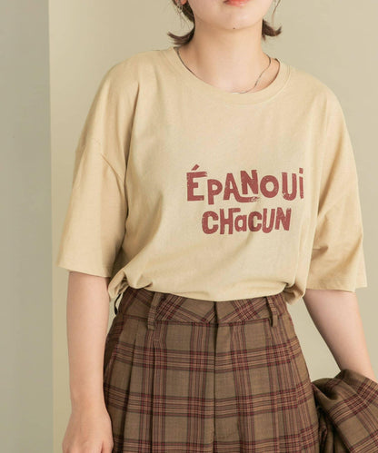 透視印花寬鬆T恤