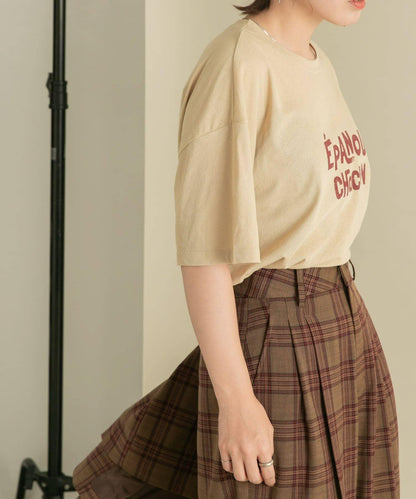 透視印花寬鬆T恤