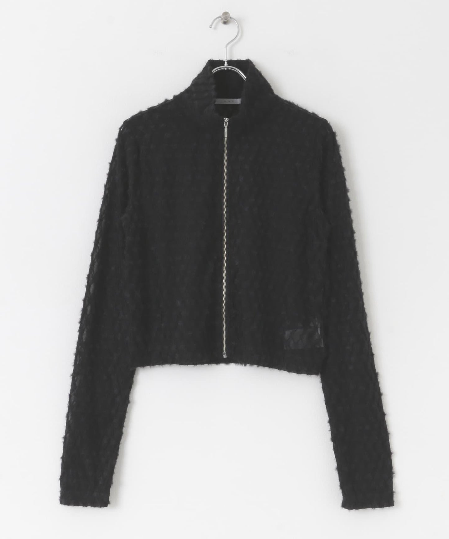 前拉鍊羽毛長袖T恤