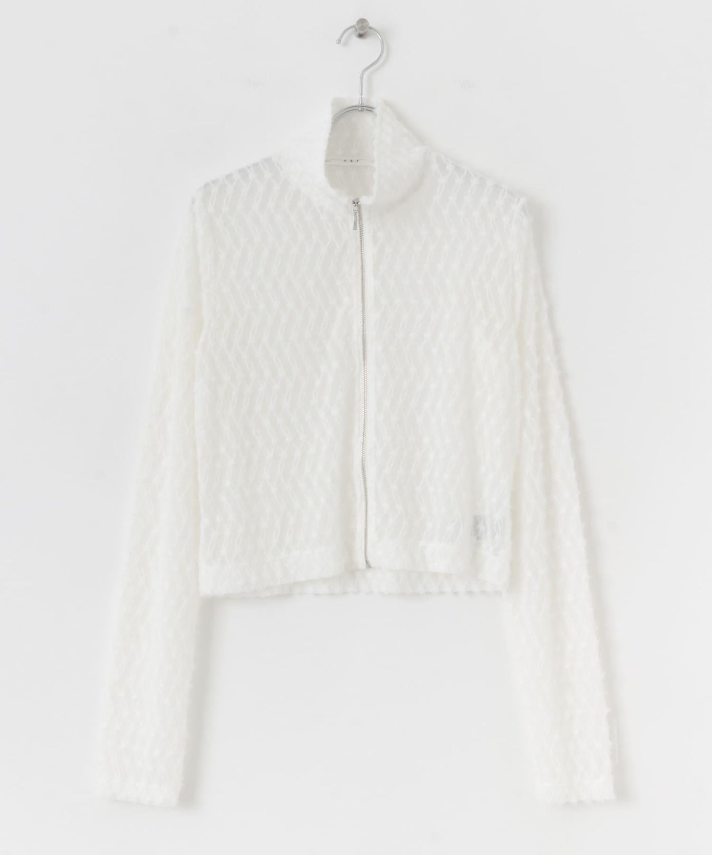 前拉鍊羽毛長袖T恤