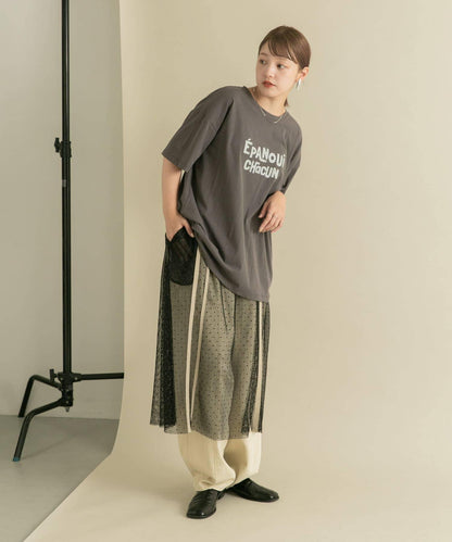 透視印花寬鬆T恤