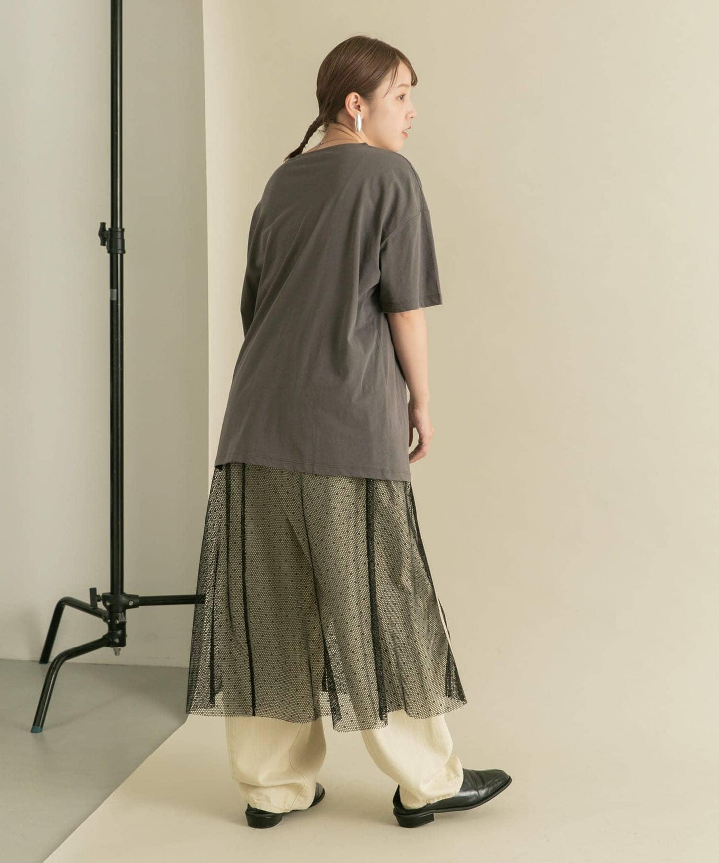 透視印花寬鬆T恤