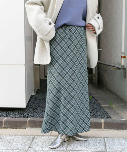 格紋窄身半身裙（帶內襯）