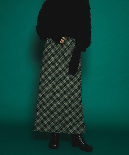 格紋窄身半身裙（帶內襯）