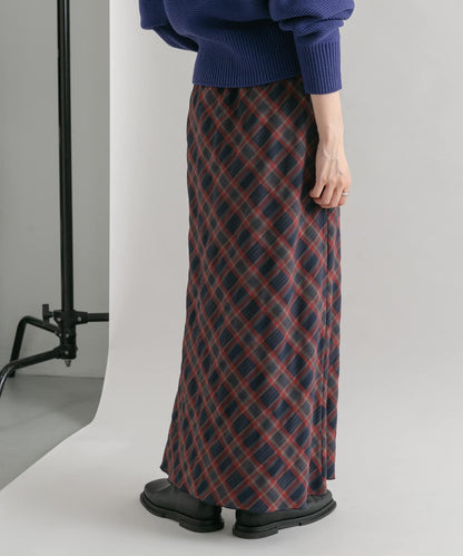 格紋窄身半身裙（帶內襯）