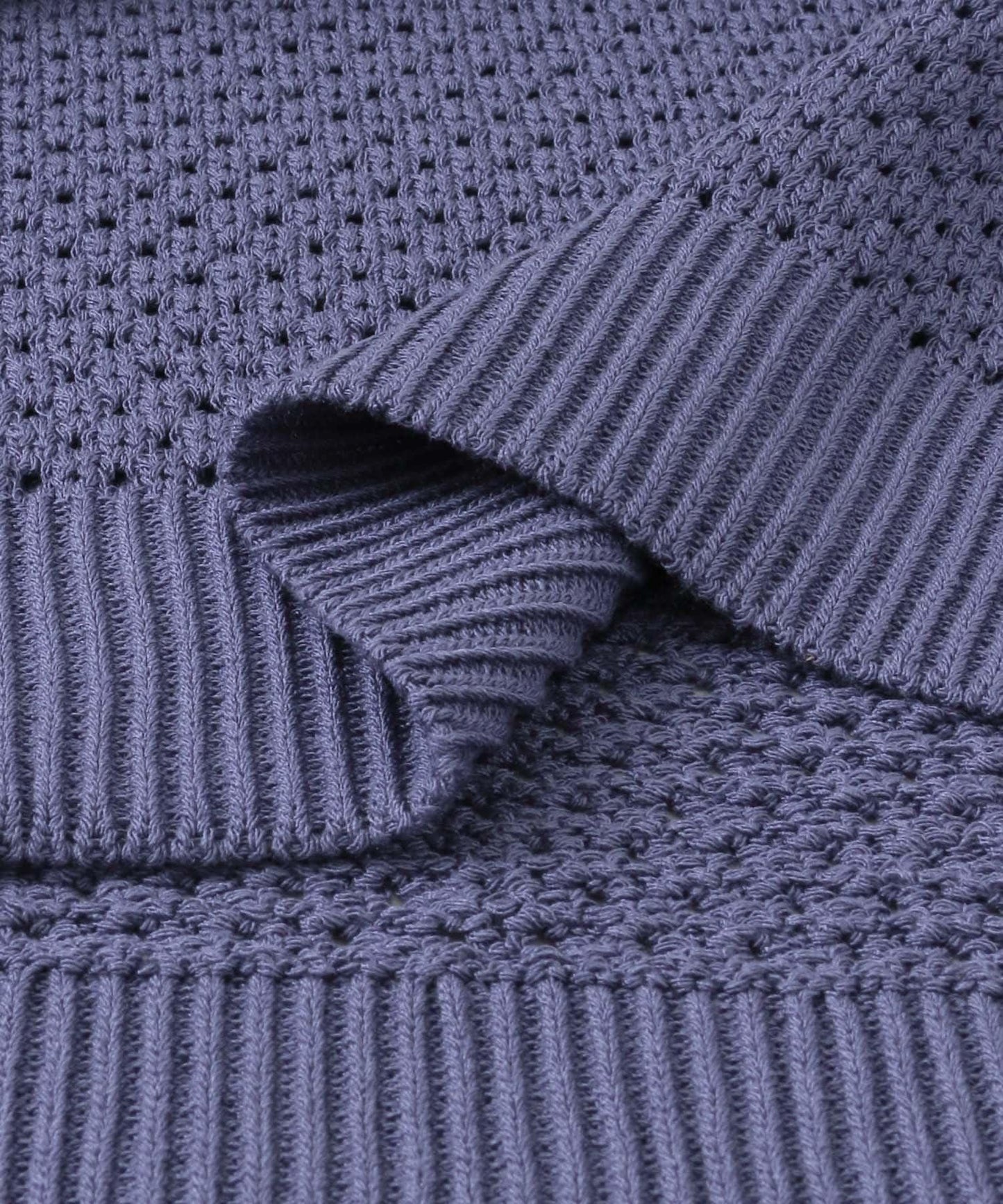 可水洗透視網紗圓領針織衫