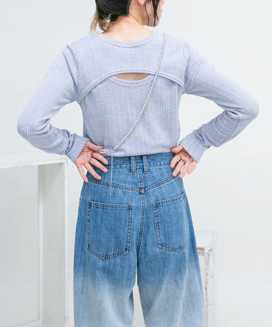 2WAY前開叉針織衫