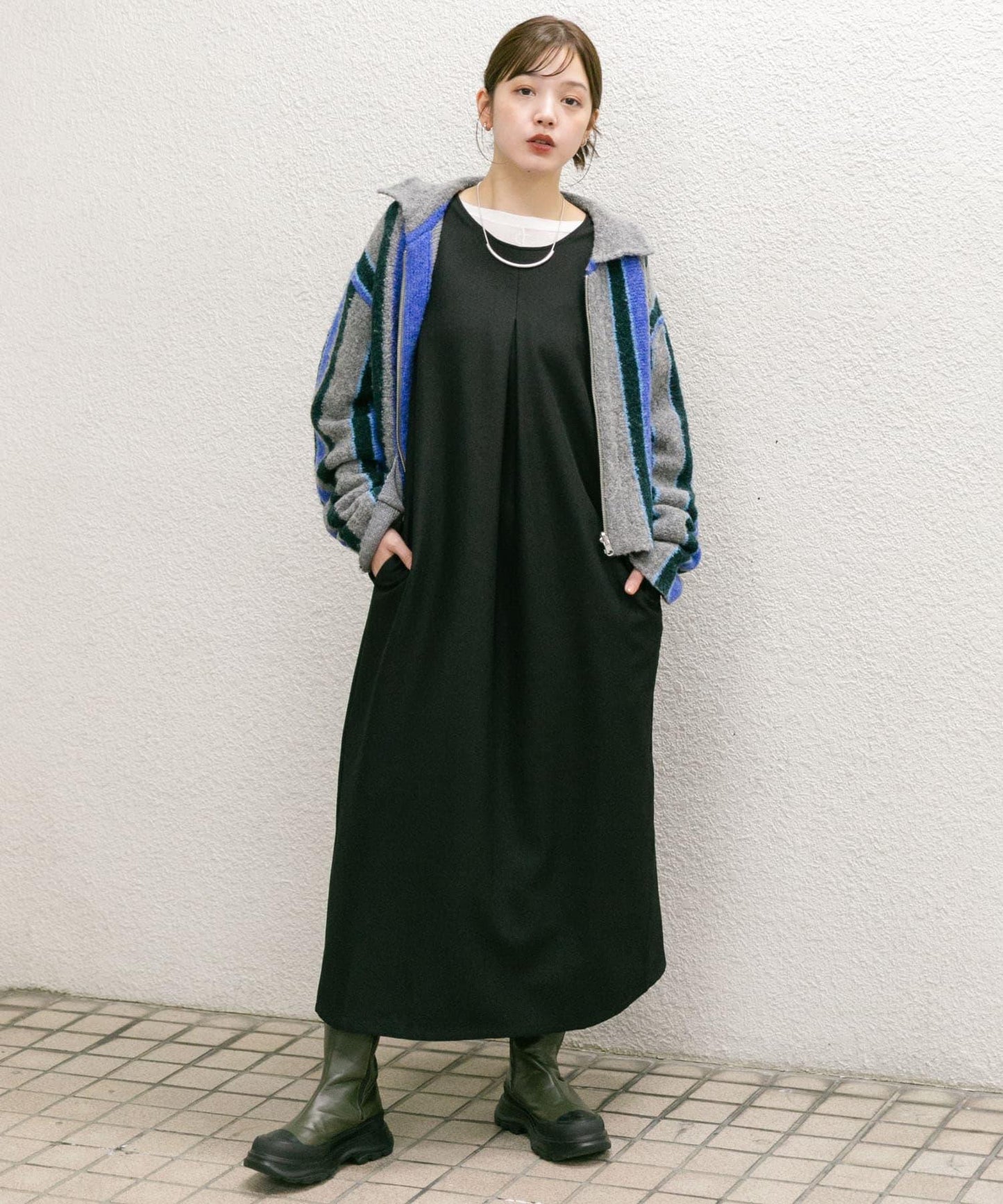 「2尺碼可選」後背交叉連衣裙