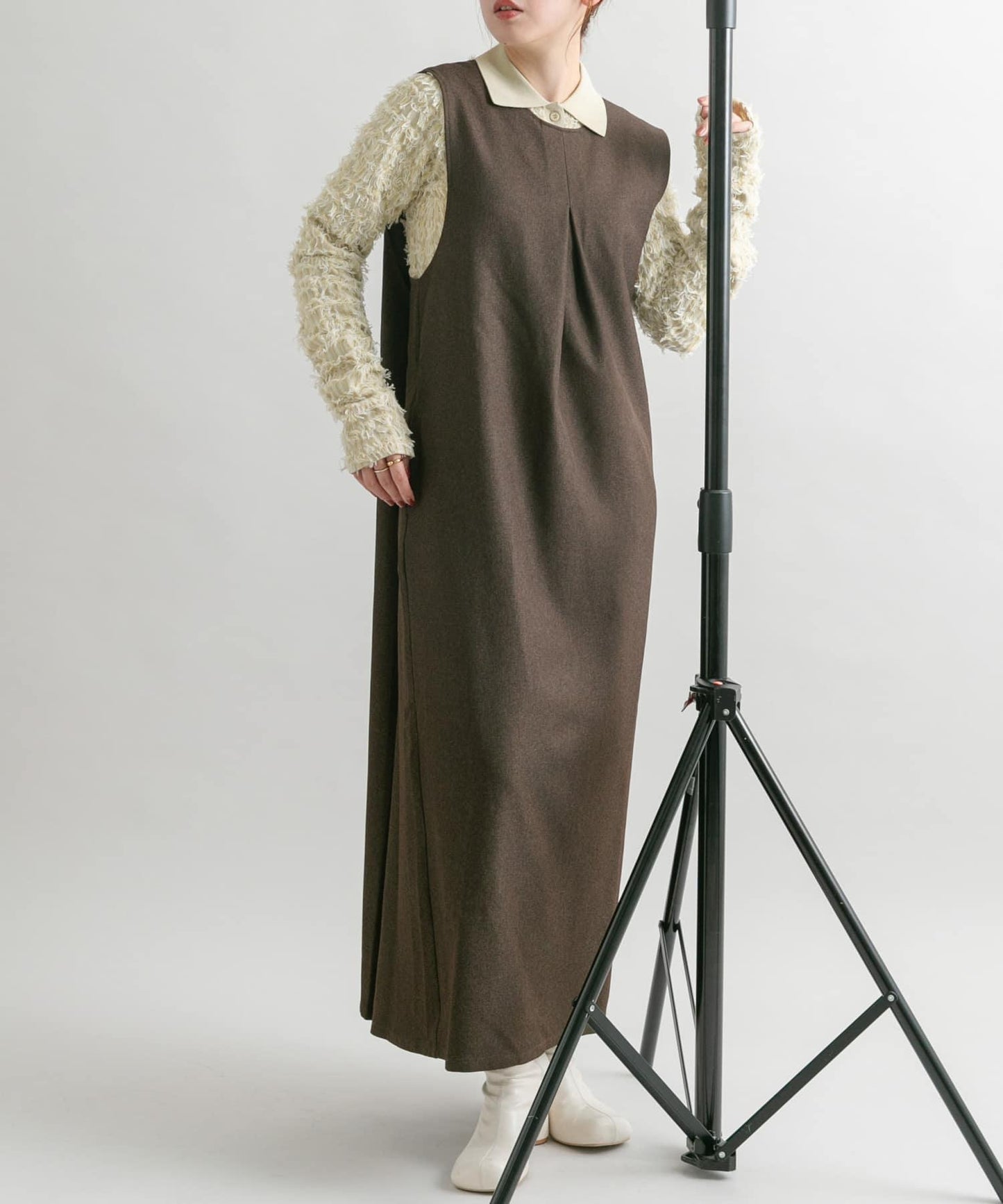 「2尺碼可選」後背交叉連衣裙