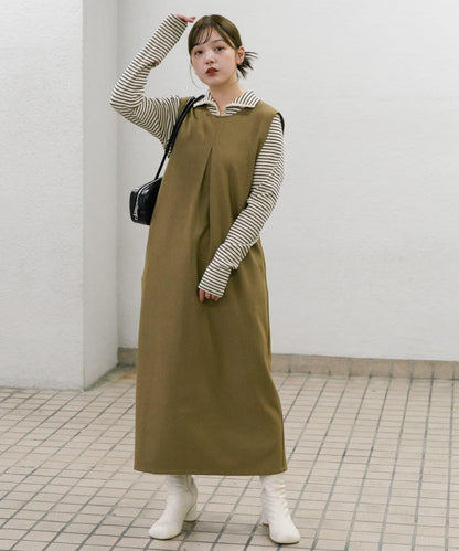 「2尺碼可選」後背交叉連衣裙