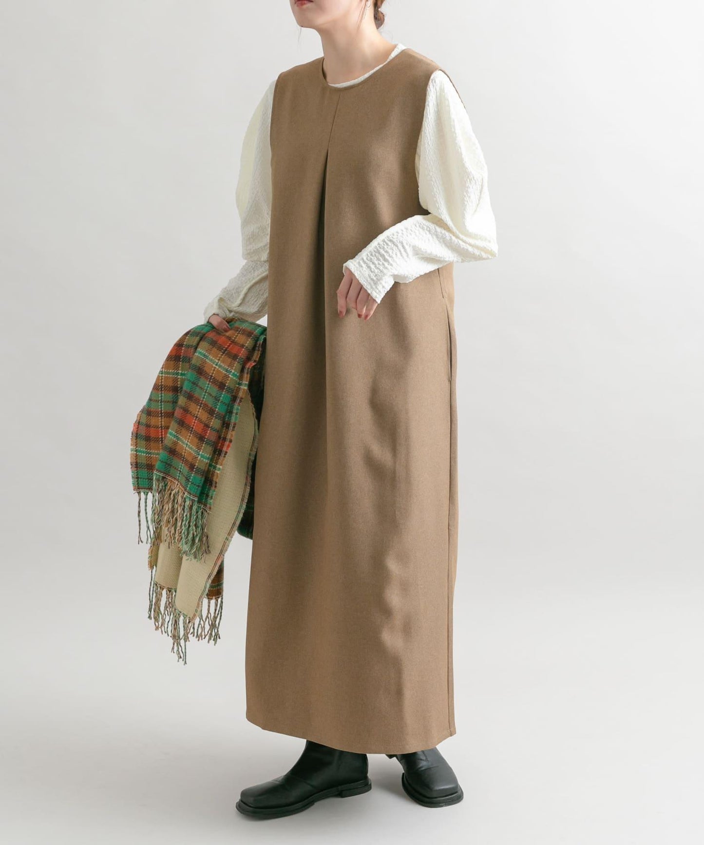 「2尺碼可選」後背交叉連衣裙