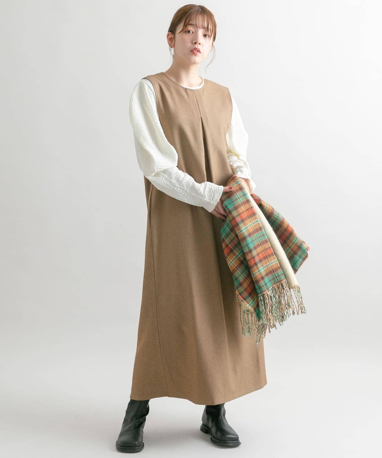 「2尺碼可選」後背交叉連衣裙