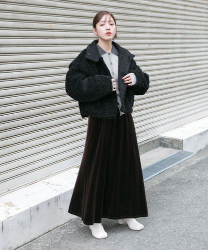 微喇天鵝絨半裙