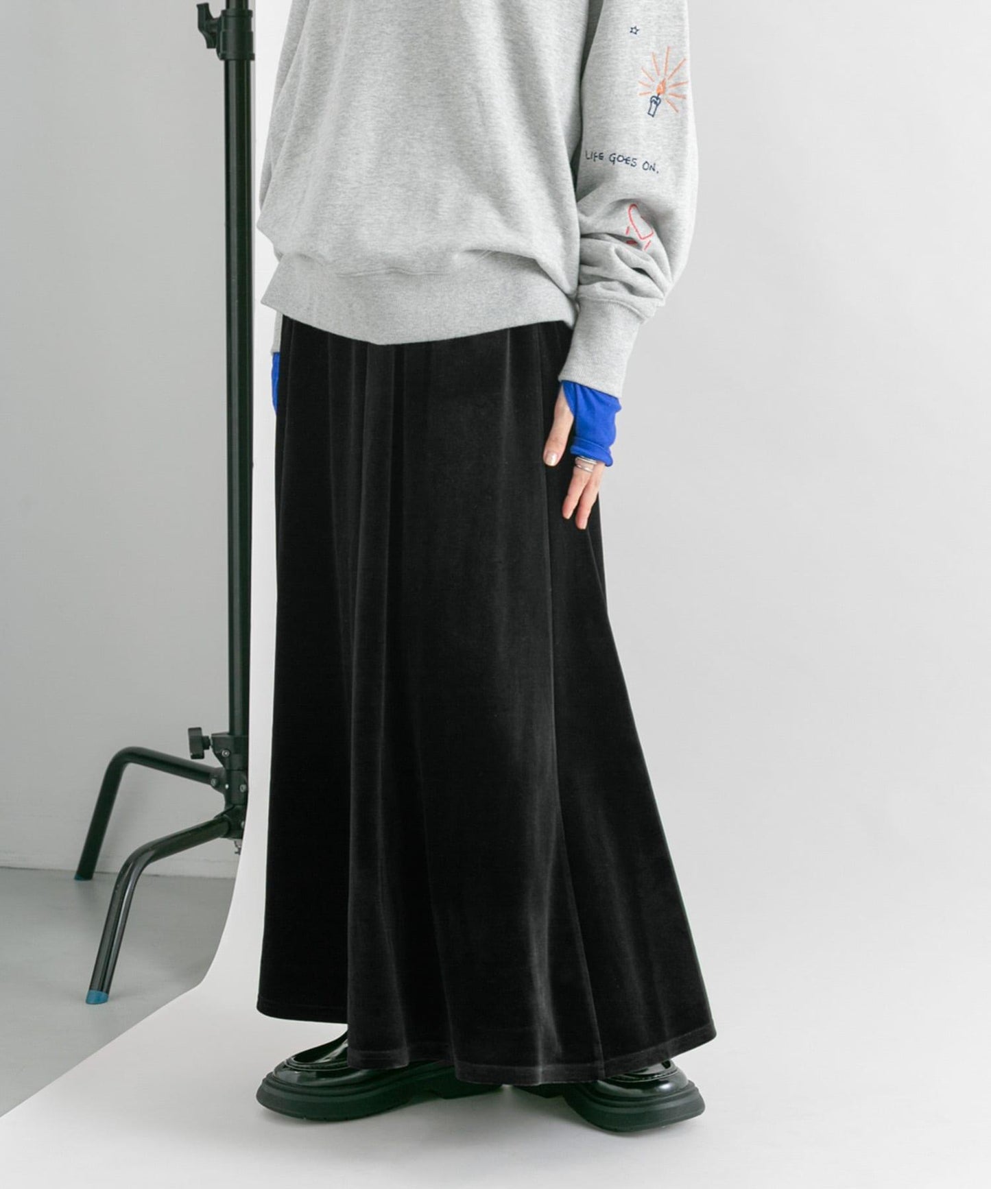 微喇天鵝絨半裙