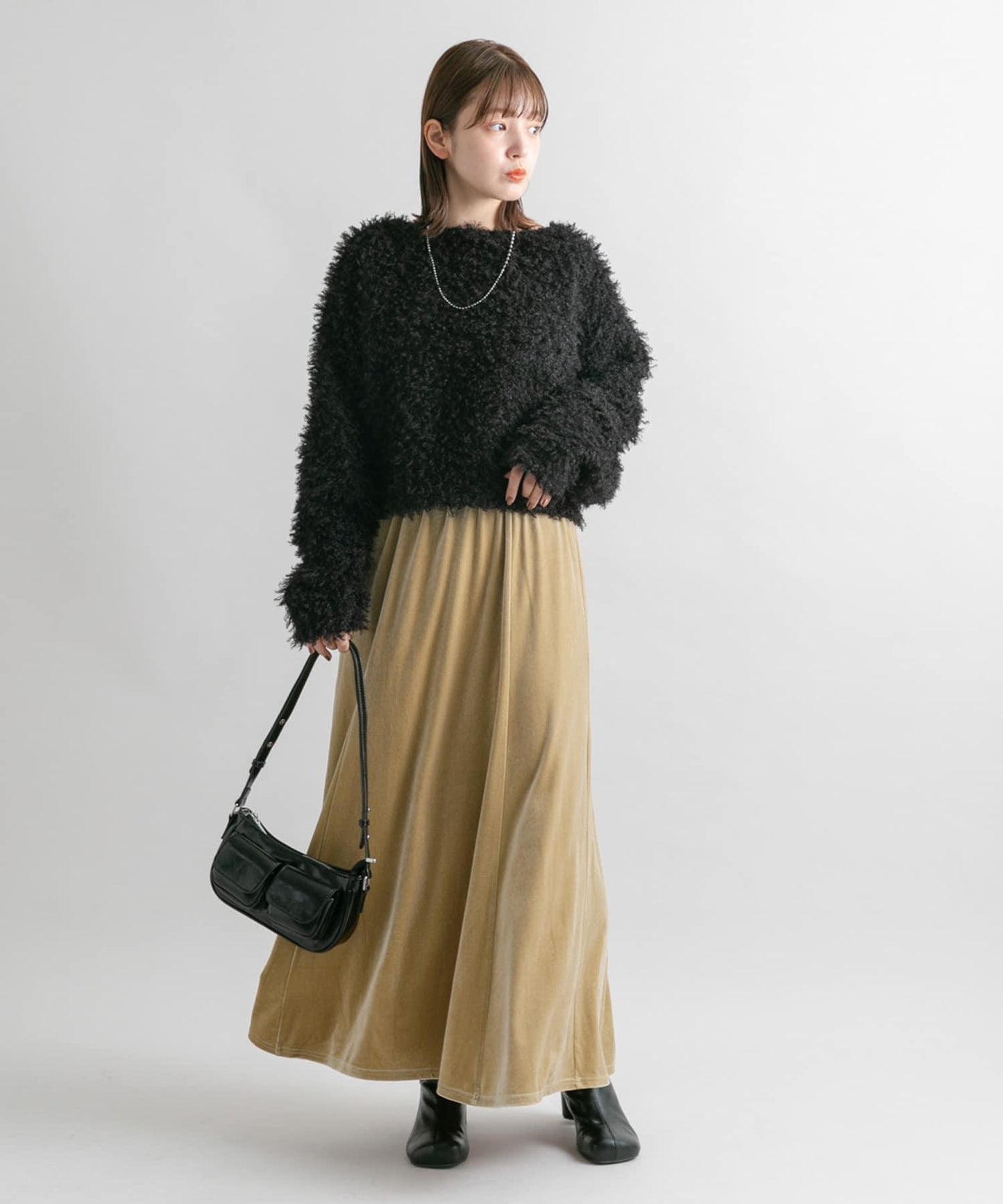 微喇天鵝絨半裙