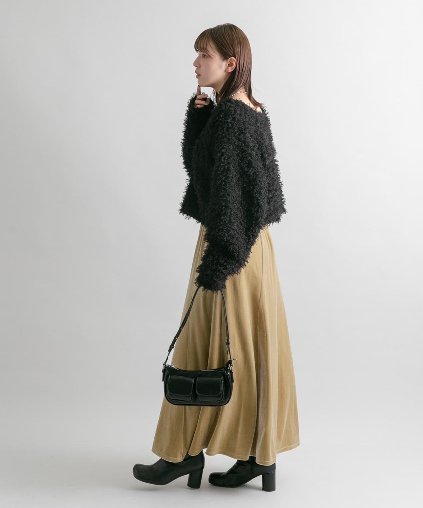 微喇天鵝絨半裙