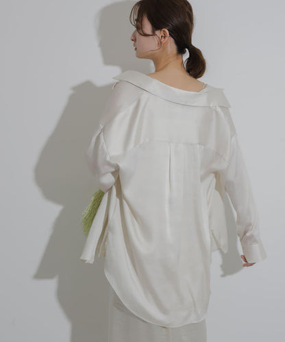 緞面寬鬆襯衫