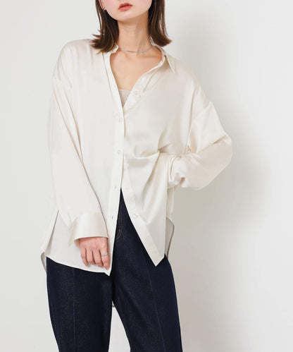 緞面寬鬆襯衫