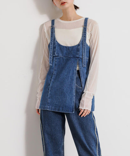 牛仔吊帶上衣