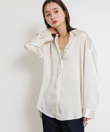 緞面寬鬆襯衫
