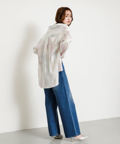 緞面寬鬆襯衫