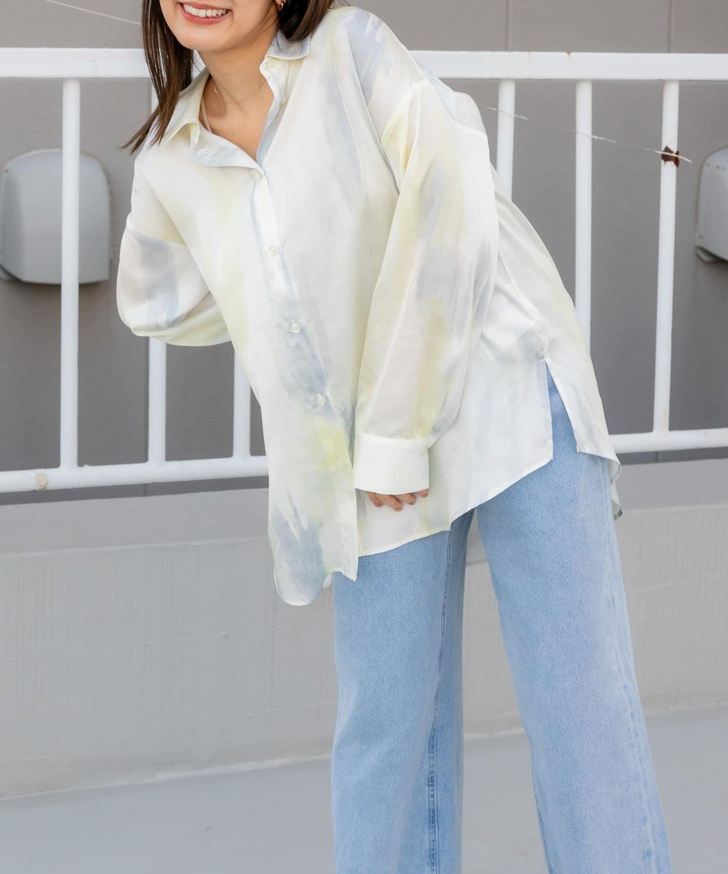 緞面寬鬆襯衫