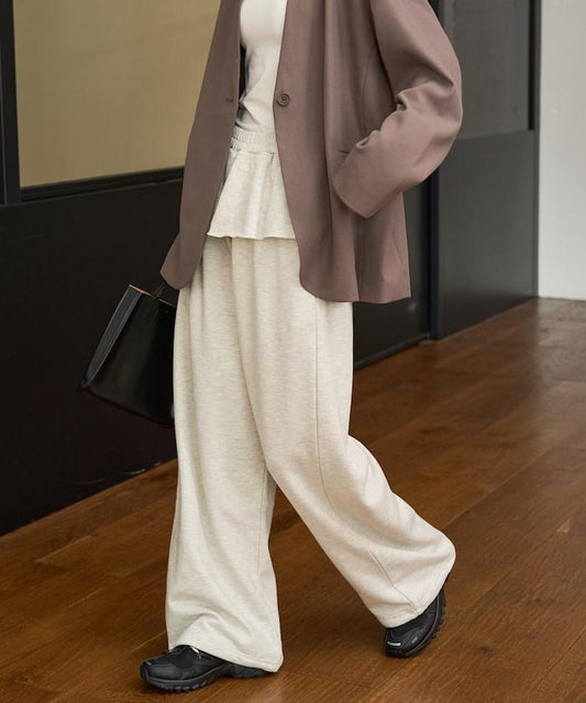 荷葉邊拼接內裡毛圈衛褲