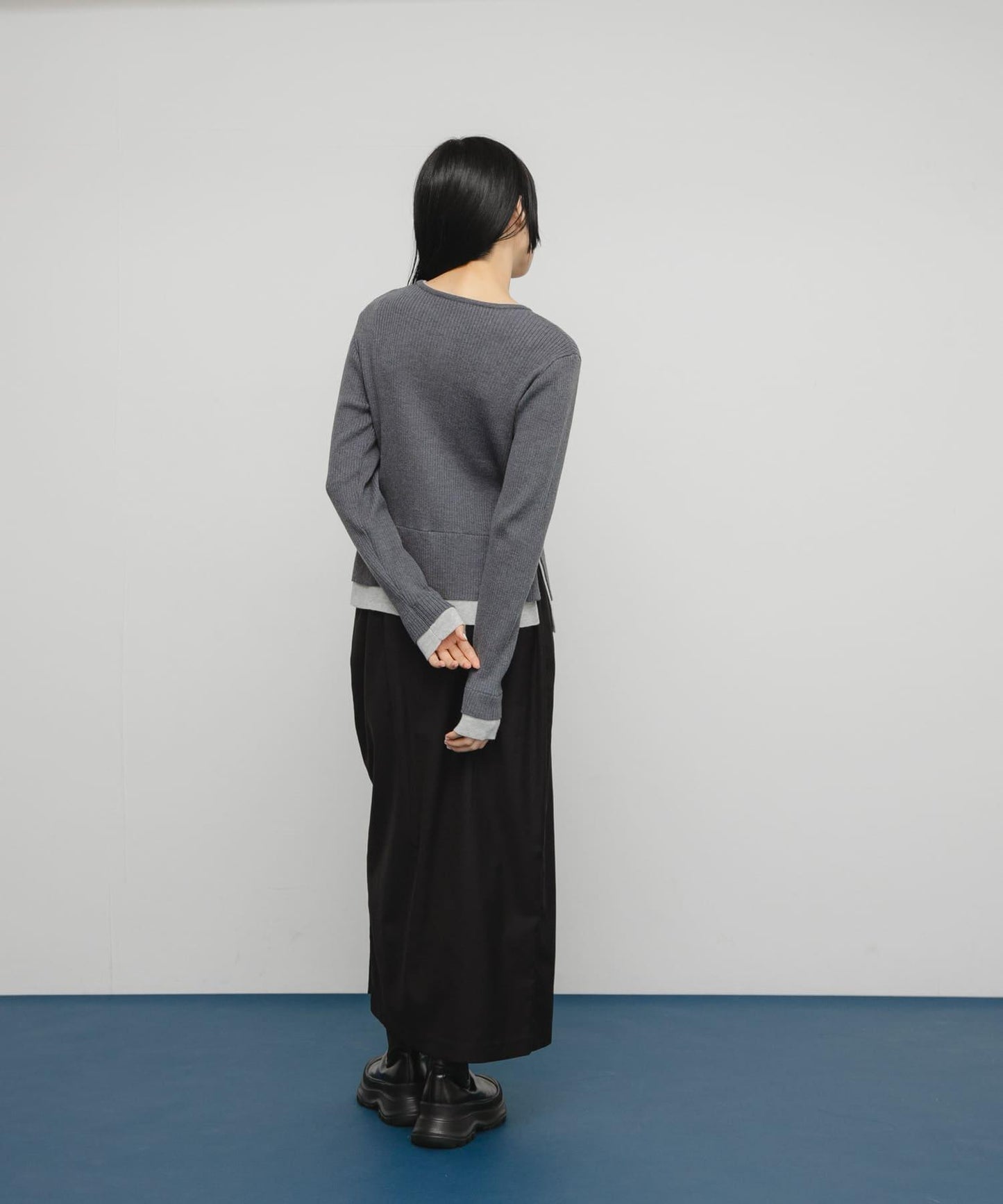 層疊風格亨利領針織衫