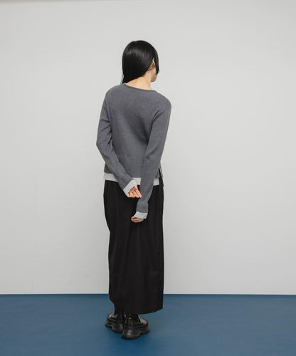 層疊風格亨利領針織衫