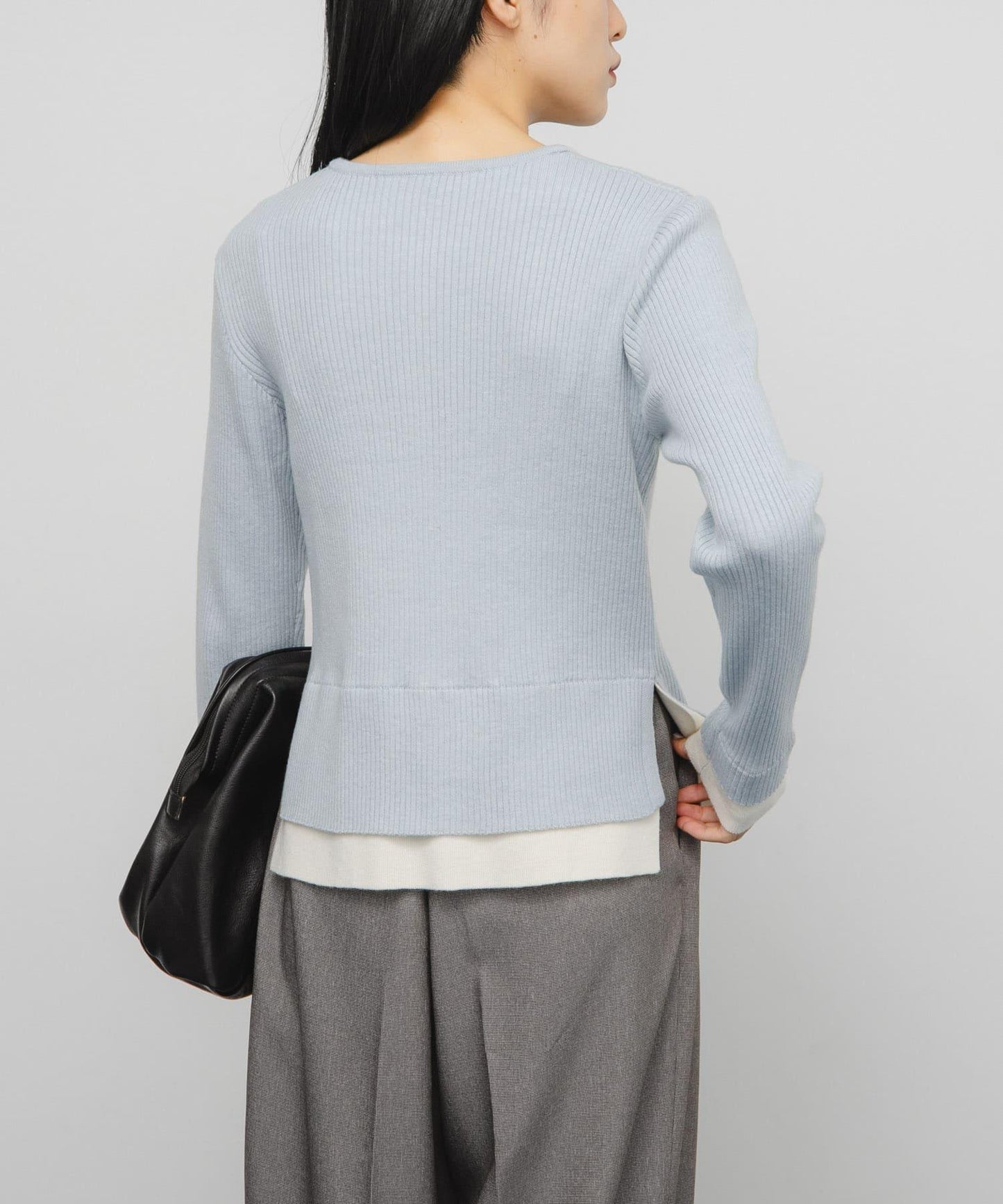 層疊風格亨利領針織衫