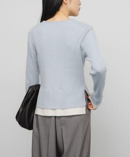 層疊風格亨利領針織衫