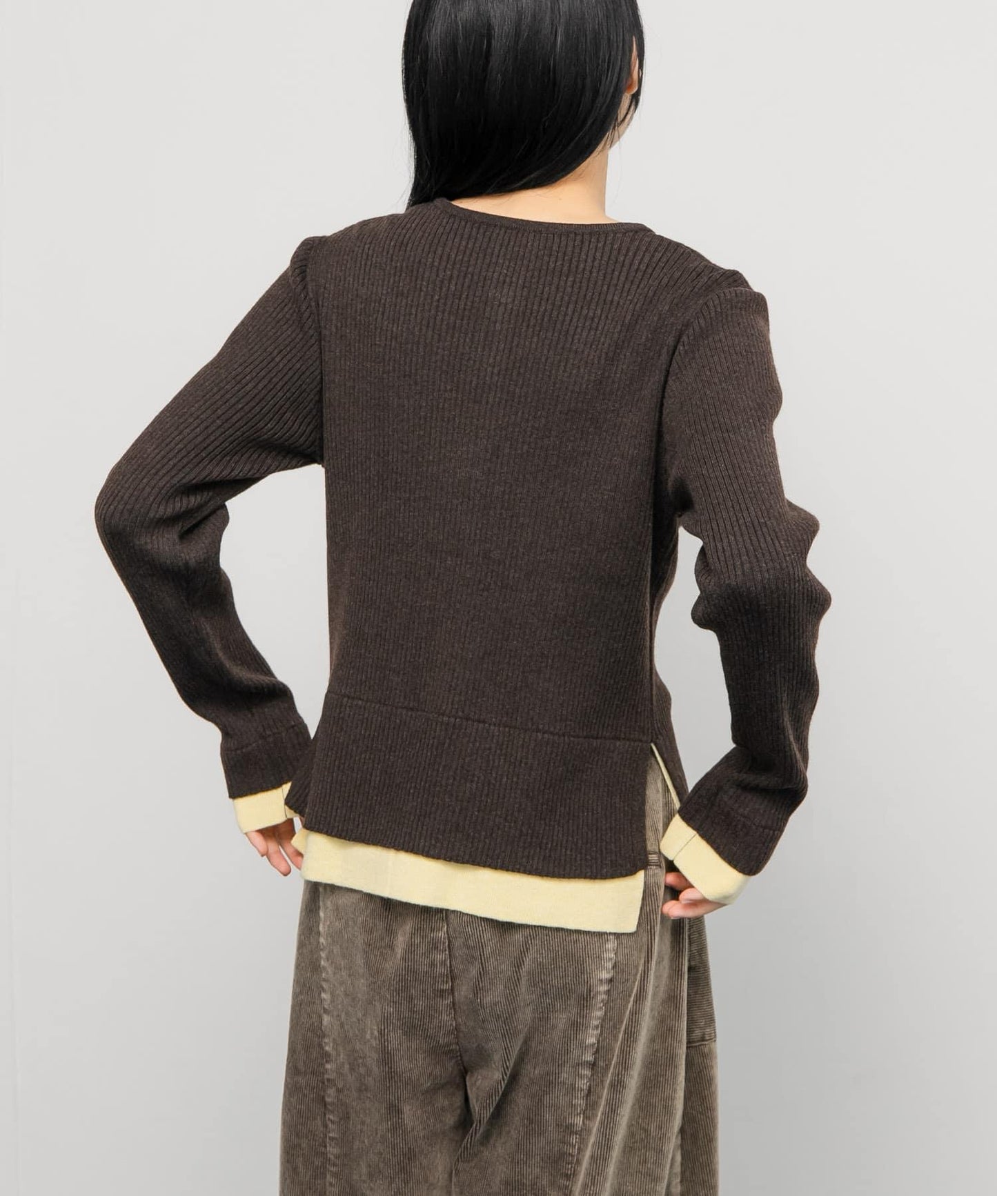 層疊風格亨利領針織衫