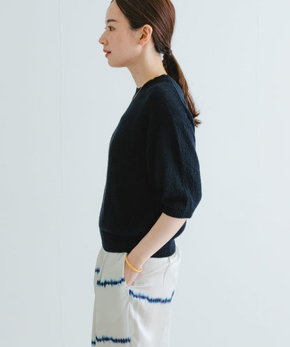 圈圈紗半袖針織衫